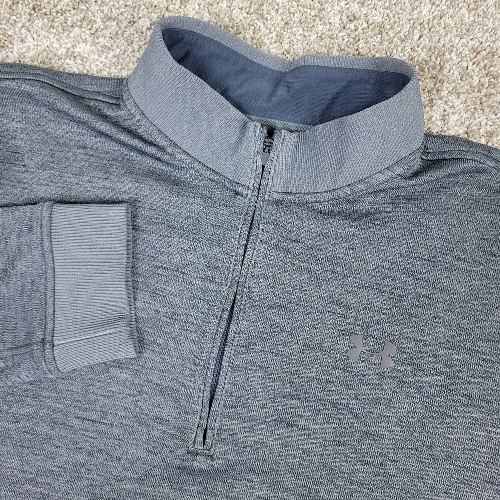 Under Armour Mens XL Solid Gray Performance Stretch Quarter Zip
